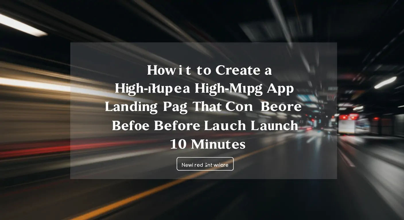 How to Create a High-Impact App Landing Page That Converts Before Launch in 10 Minutes