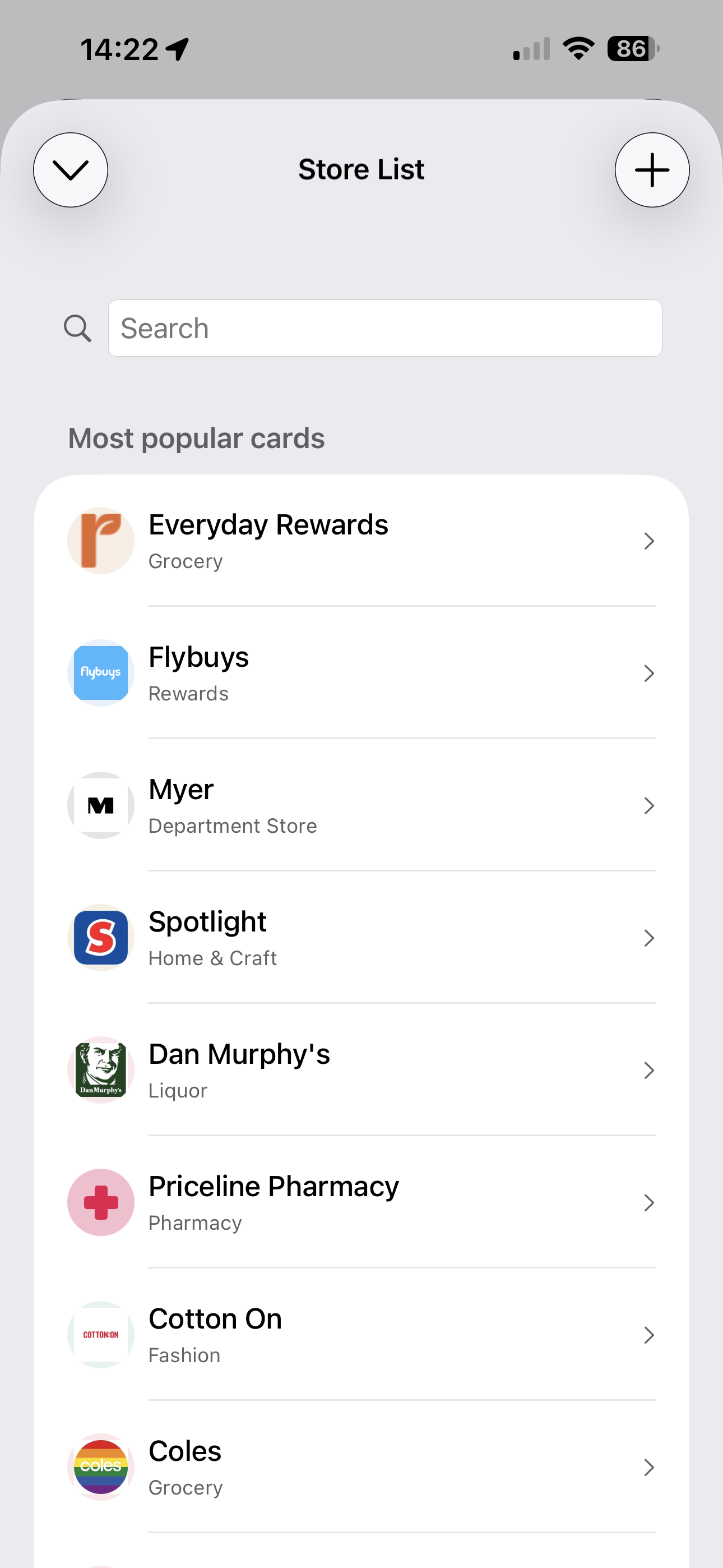Store list